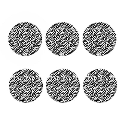 Black And White Dazzle Pattern Print Coaster Set