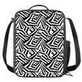 Black And White Dazzle Pattern Print Crossbody Lunch Bag