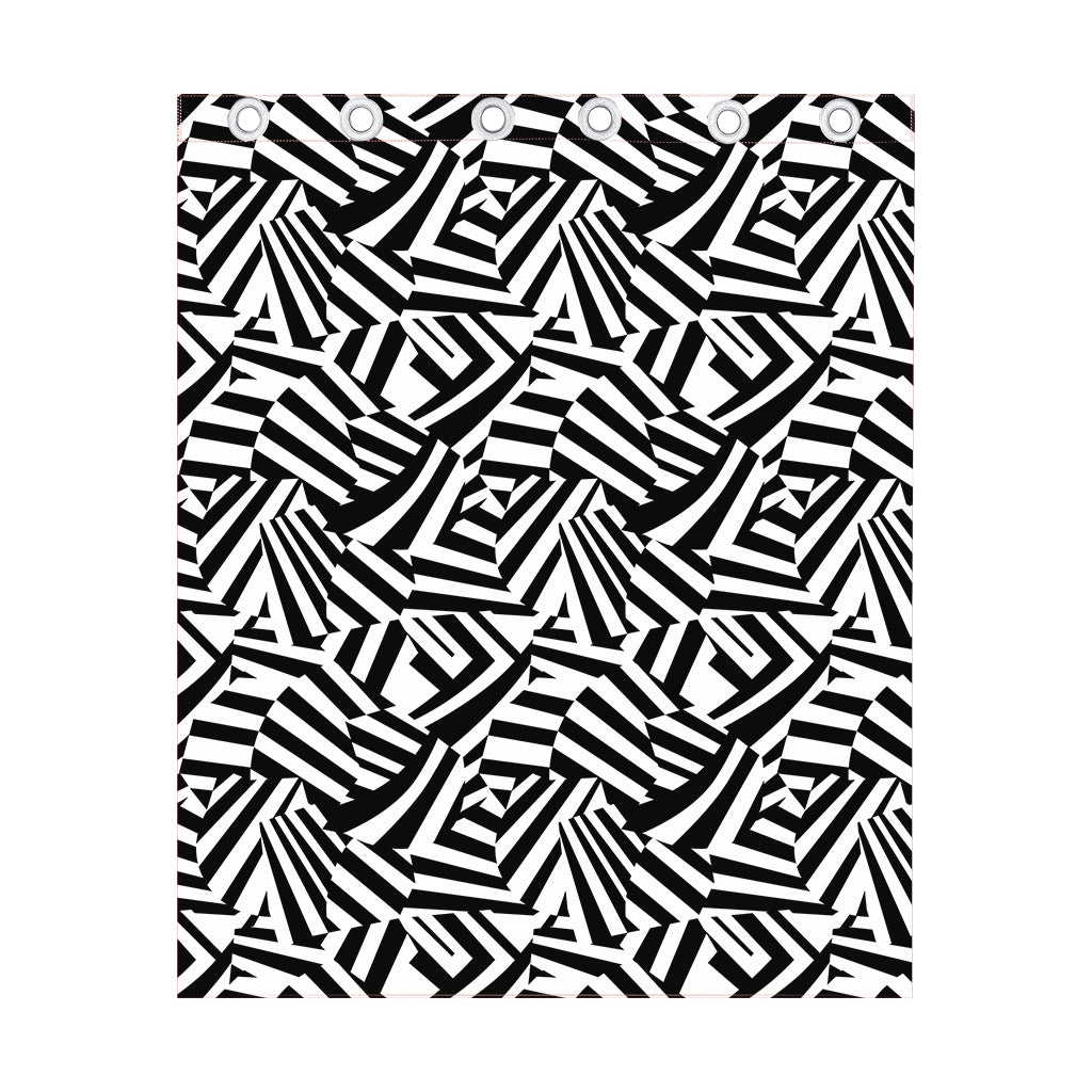 Black And White Dazzle Pattern Print Curtain