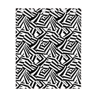 Black And White Dazzle Pattern Print Curtain