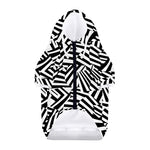 Black And White Dazzle Pattern Print Dog Zip Up Hoodie