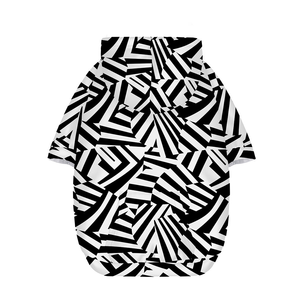 Black And White Dazzle Pattern Print Dog Zip Up Hoodie