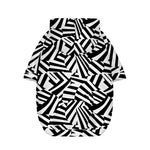Black And White Dazzle Pattern Print Dog Zip Up Hoodie