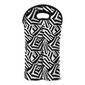 Black And White Dazzle Pattern Print Double Neoprene Wine Tote