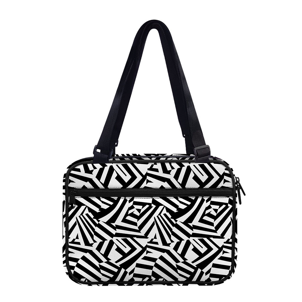 Black And White Dazzle Pattern Print Double Strap Bible Bag