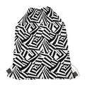 Black And White Dazzle Pattern Print Drawstring Bag