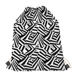 Black And White Dazzle Pattern Print Drawstring Bag