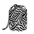 Black And White Dazzle Pattern Print Drawstring Makeup Bag