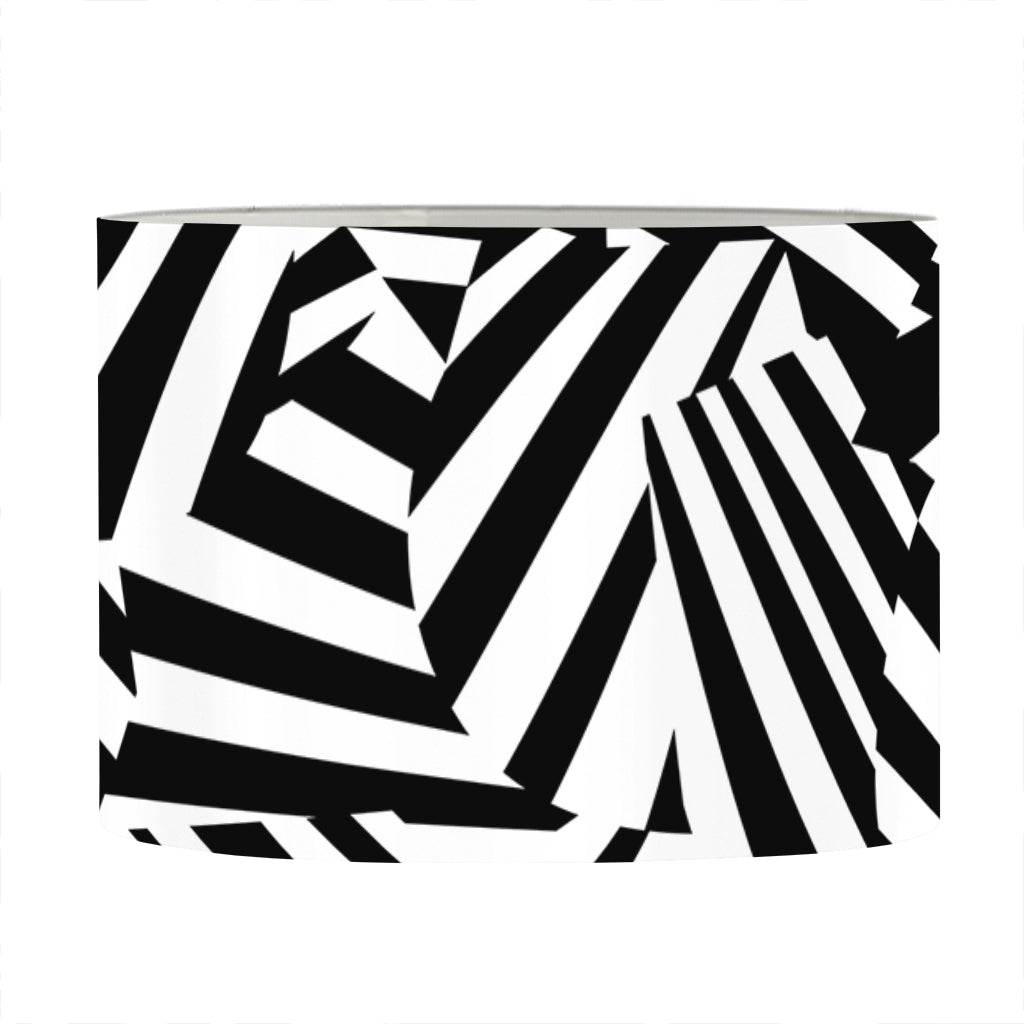 Black And White Dazzle Pattern Print Drum Lamp Shade