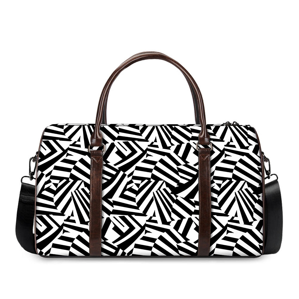 Black And White Dazzle Pattern Print Duffle Bag