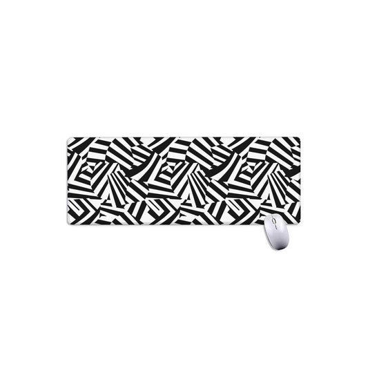 Black And White Dazzle Pattern Print Extended Mouse Pad