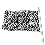 Black And White Dazzle Pattern Print Flag
