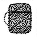Black And White Dazzle Pattern Print Front Pocket Bible Bag