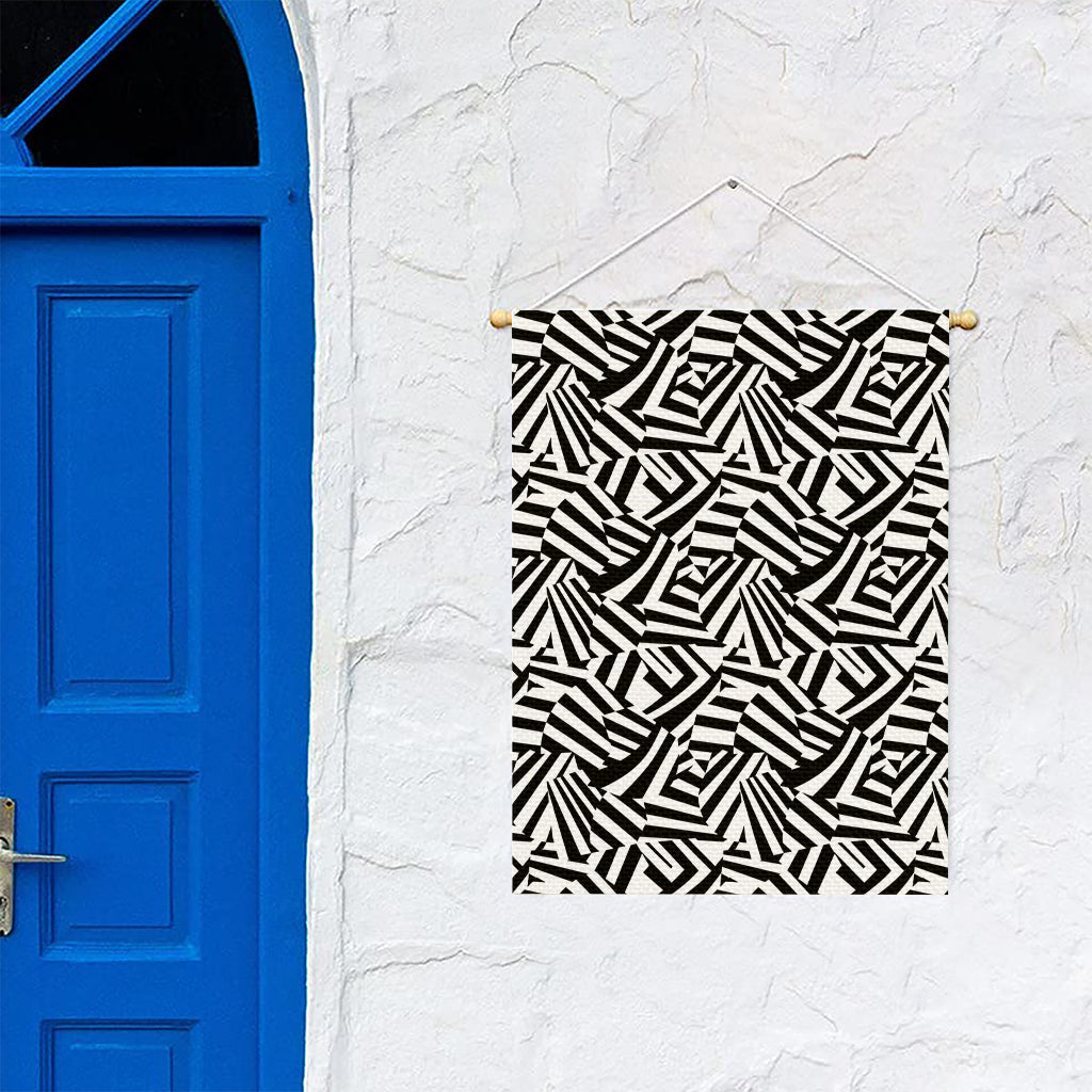 Black And White Dazzle Pattern Print Garden Flag