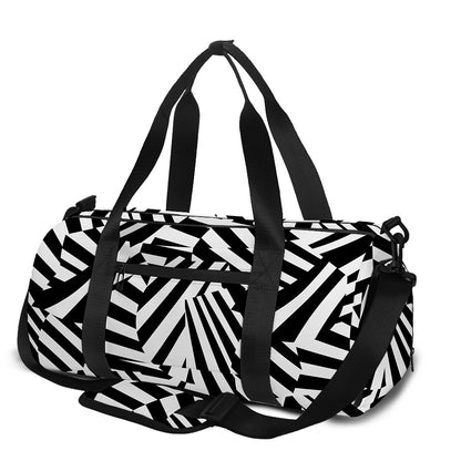 Black And White Dazzle Pattern Print Gym Bag