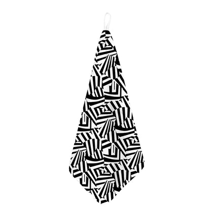 Black And White Dazzle Pattern Print Hand Towel