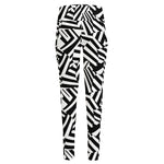 Black And White Dazzle Pattern Print High-Waisted Pocket Leggings