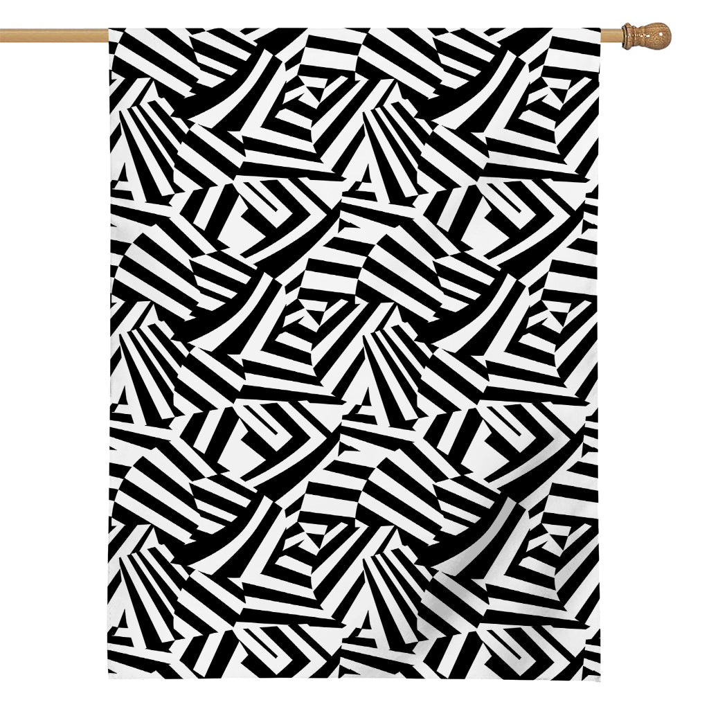 Black And White Dazzle Pattern Print House Flag