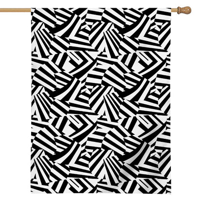 Black And White Dazzle Pattern Print House Flag