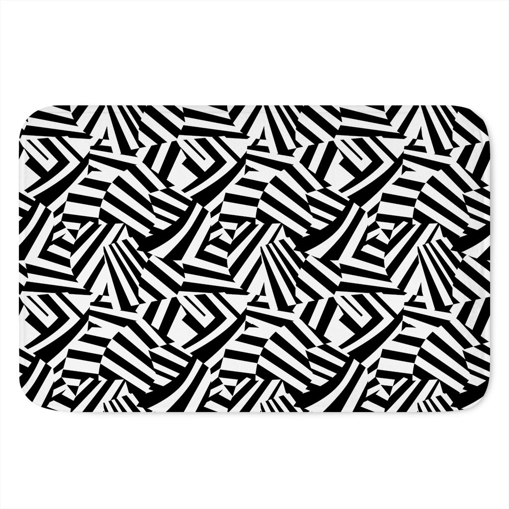 Black And White Dazzle Pattern Print Indoor Door Mat