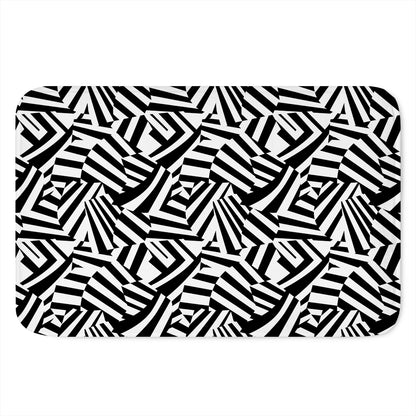 Black And White Dazzle Pattern Print Indoor Door Mat