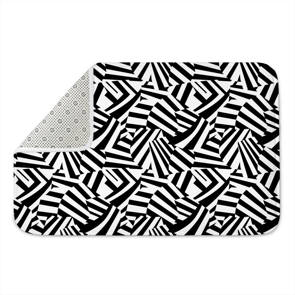 Black And White Dazzle Pattern Print Indoor Door Mat