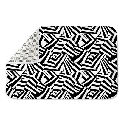 Black And White Dazzle Pattern Print Indoor Door Mat