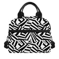 Black And White Dazzle Pattern Print Insulated Lunch Bag