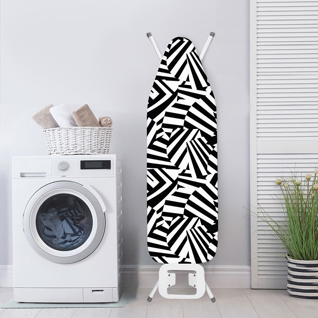 Black And White Dazzle Pattern Print Ironing Board Cover