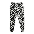 Black And White Dazzle Pattern Print Jogger Pants