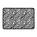 Black And White Dazzle Pattern Print Kitchen Mat