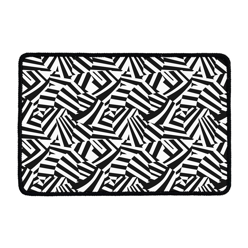 Black And White Dazzle Pattern Print Kitchen Mat