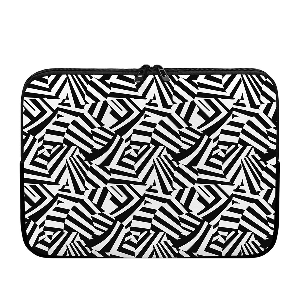 Black And White Dazzle Pattern Print Laptop Sleeve