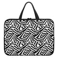 Black And White Dazzle Pattern Print Laptop Sleeve With Handle