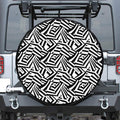 Black And White Dazzle Pattern Print Leather Spare Tire Cover