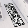 Black And White Dazzle Pattern Print Long Kitchen Mat