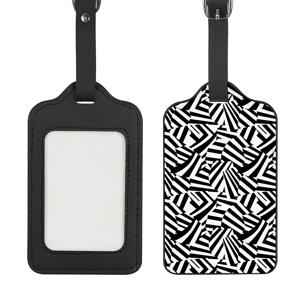 Black And White Dazzle Pattern Print Luggage Tag