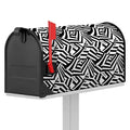 Black And White Dazzle Pattern Print Mailbox Cover