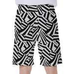 Black And White Dazzle Pattern Print Men's Beach Shorts