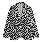 Black And White Dazzle Pattern Print Men's Blazer