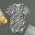 Black And White Dazzle Pattern Print Men's Bodysuit