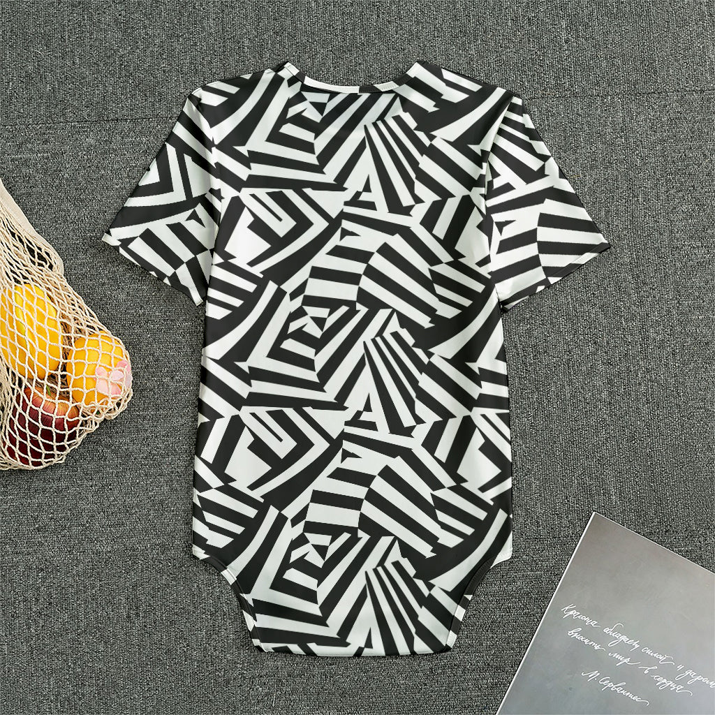 Black And White Dazzle Pattern Print Men's Bodysuit