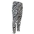 Black And White Dazzle Pattern Print Men's Compression Pants