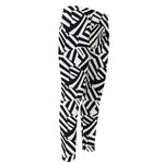 Black And White Dazzle Pattern Print Men's Compression Pants