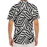 Black And White Dazzle Pattern Print Men's Deep V-Neck Shirt