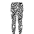 Black And White Dazzle Pattern Print Men's Leggings