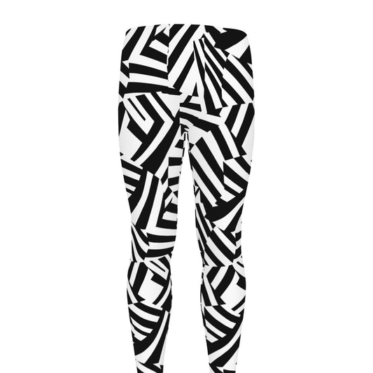 Black And White Dazzle Pattern Print Men's leggings