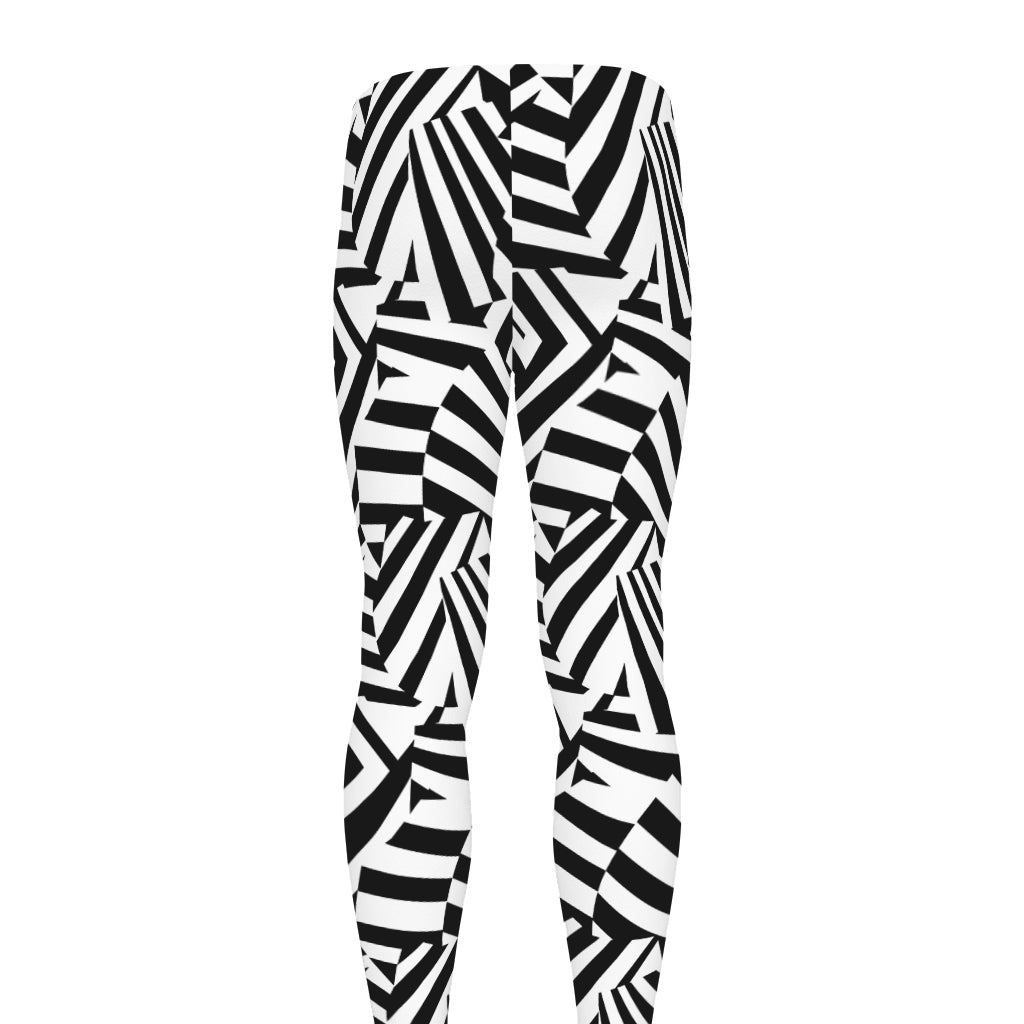 Black And White Dazzle Pattern Print Men's leggings