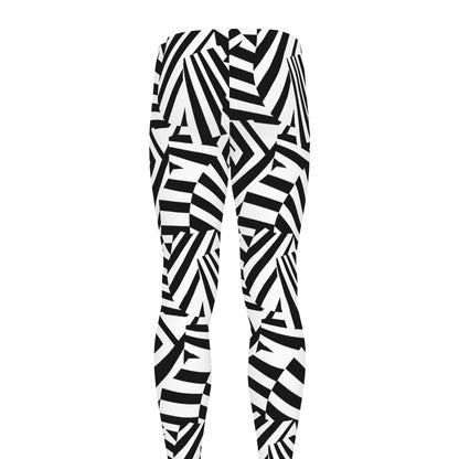 Black And White Dazzle Pattern Print Men's leggings