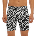 Black And White Dazzle Pattern Print Men's Long Boxer Briefs